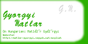 gyorgyi matlar business card